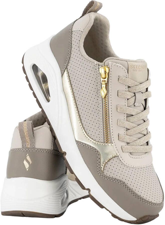 Skechers UNO- METALLIC SLIDERS Dames Sneakers Taupe - Foto 3