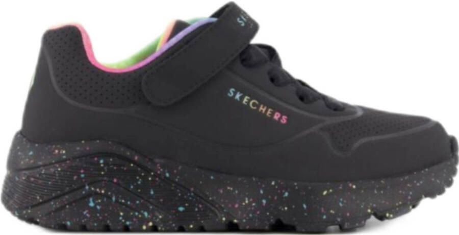 Skechers Uno Lite Rainbow Specks meisjes sneakers Zwart Extra comfort Memory Foam