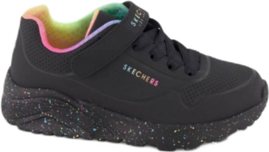 Skechers Uno Lite Rainbow Specks meisjes sneakers Zwart Extra comfort Memory Foam - Foto 3