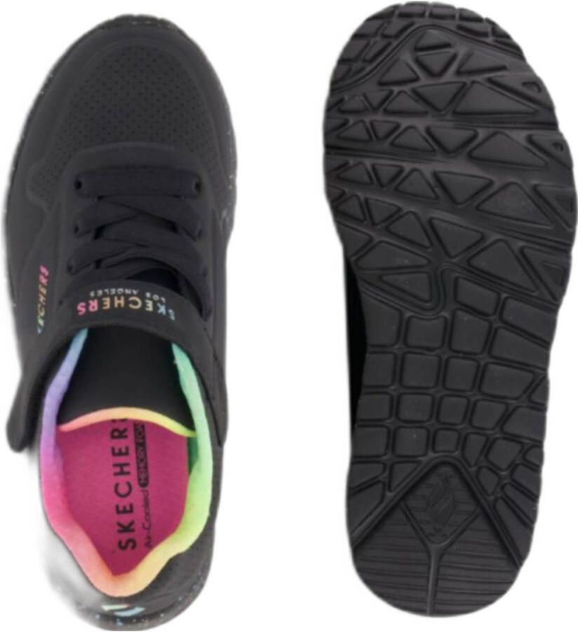 Skechers Uno Lite Rainbow Specks meisjes sneakers Zwart Extra comfort Memory Foam