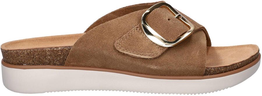Skechers suède slippers cognac