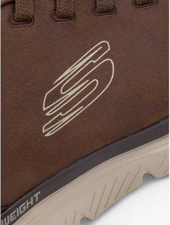 Skechers suèdelook sneakers met logo bruin - Foto 3