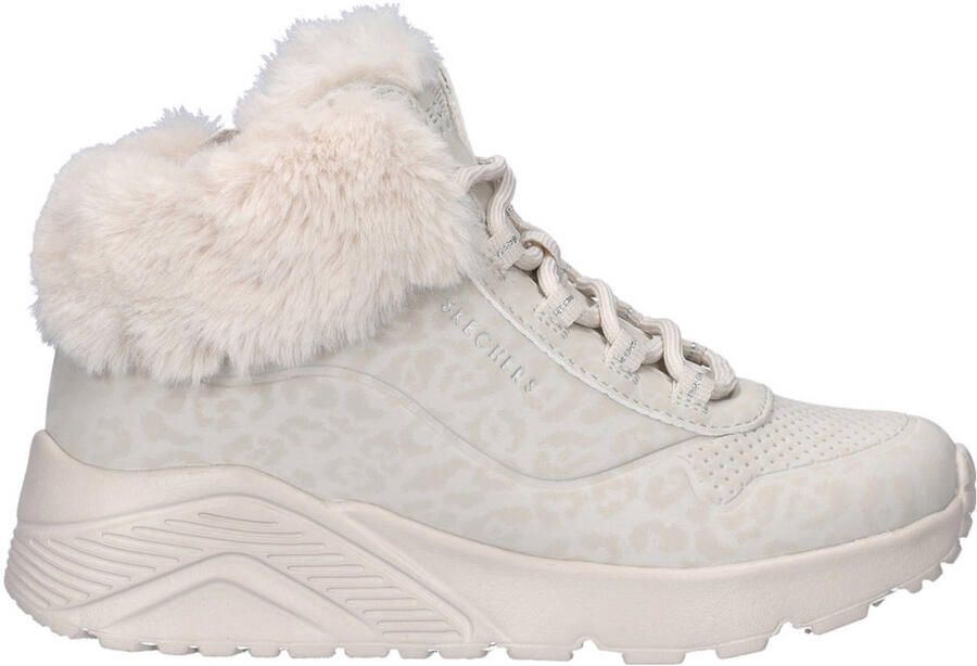 Skechers Uno gevoerde sneakers met panterprint ecru