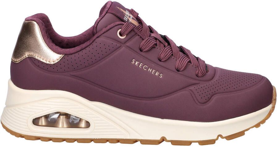 Skechers Uno imitatieleren leren sneakers bordeaux