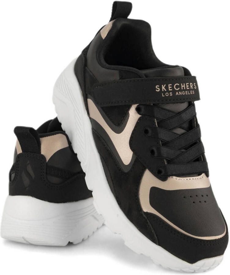 Skechers klittenbandschoen 310380L BKRG Uno Lite Metallic Burst Zwart Rose Goud