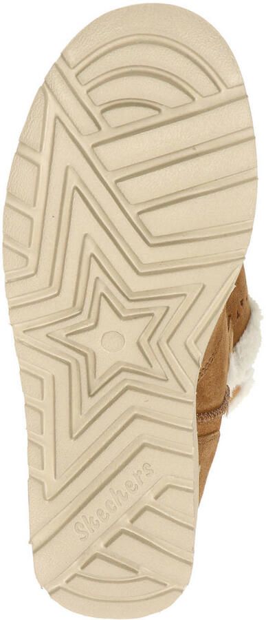 Skechers Wedge-Cozy Peak suède enkelboots lichtbruin
