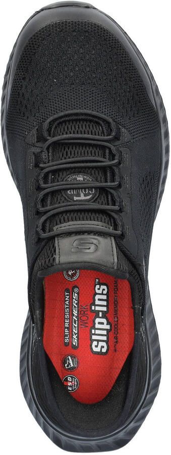 Skechers Work Hands Free Slip-In leren sneakers met logo zwart - Foto 2