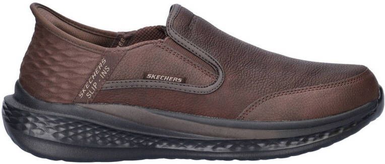 Skechers Slade leren slip-on sneakers bruin