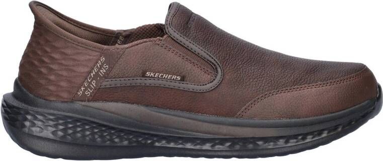 Skechers Slade leren slip-on sneakers bruin