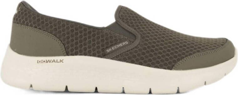 Skechers Go Walk Flex khaki Instappers groen