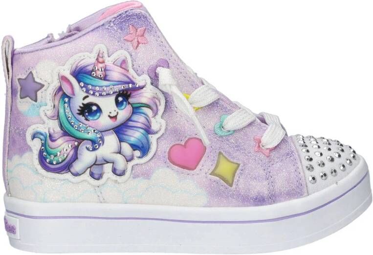 Skechers sneakers met lichtjes lila Paars Meisjes Imitatieleer Personage glitter