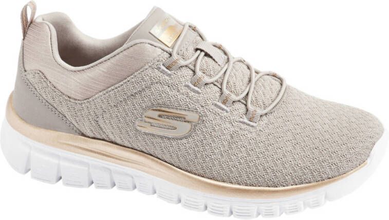 Skechers sneakers taupe goud