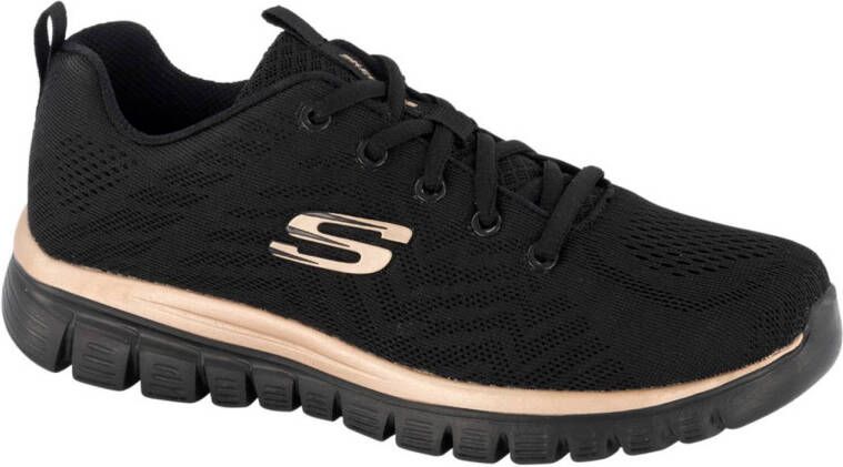 Skechers graceful get connected hardloopschoenen zwart goud dames