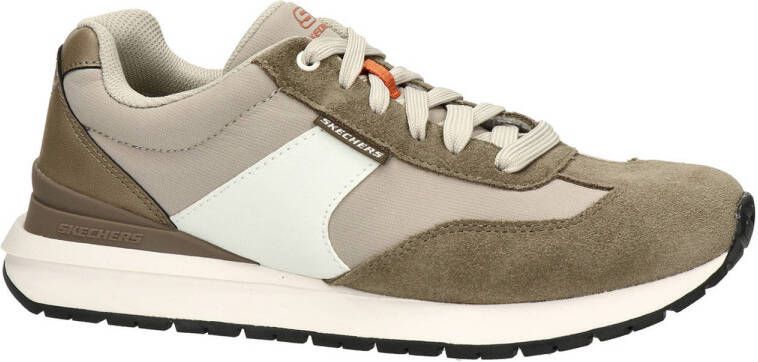 Skechers Sunny Dale leren sneakers taupe