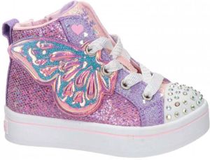 Skechers Twinkle Toes hoge sneakers met lichtjes lila roze