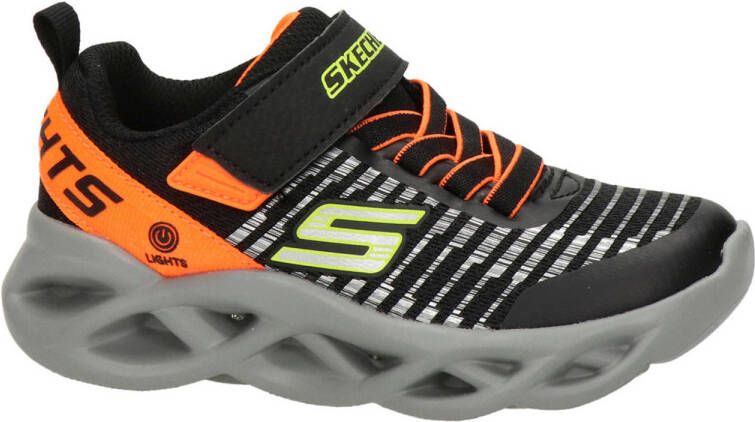 Skechers Twisty Brights sneakers met lichtjes zwart oranje