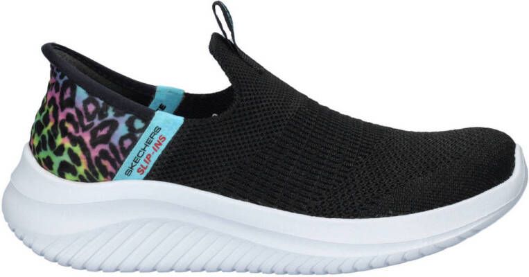 Skechers Ultra Flex 3.0 slip-on sneakers zwart Meisjes Textiel Meerkleurig 34