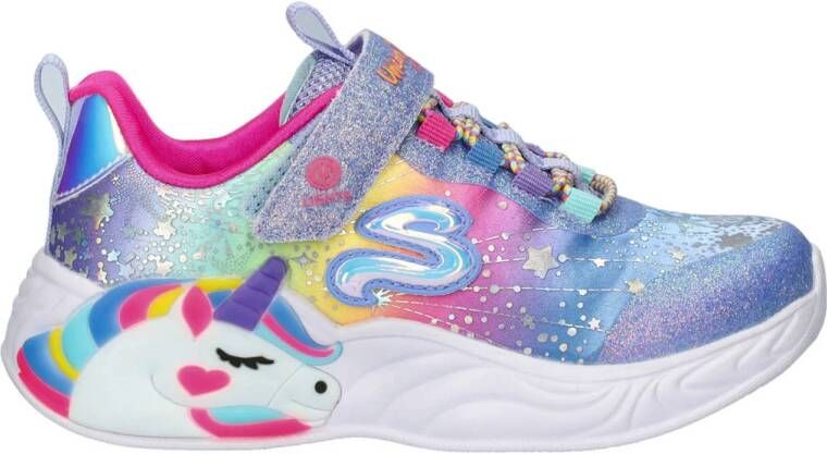 Skechers Unicorn sneakers blauw Meisjes Textiel Meerkleurig 30