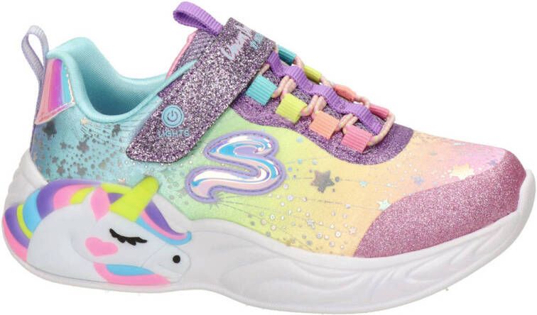 Skechers Unicorn sneakers met lichtjes roze multi Meisjes Textiel Meerkleurig 34