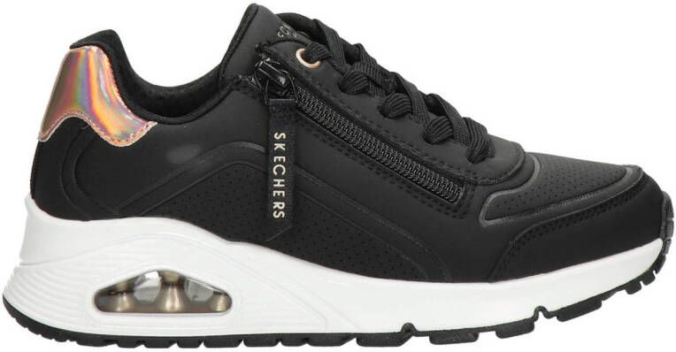 Skechers Uno chunky sneakers zwart Meisjes Imitatieleer Effen 32