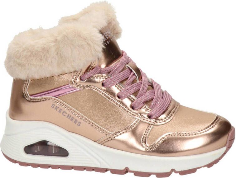 Skechers Uno hoge sneakers goud Meisjes Imitatieleer 35