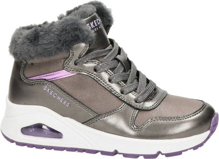 Skechers Uno hoge sneakers zilver