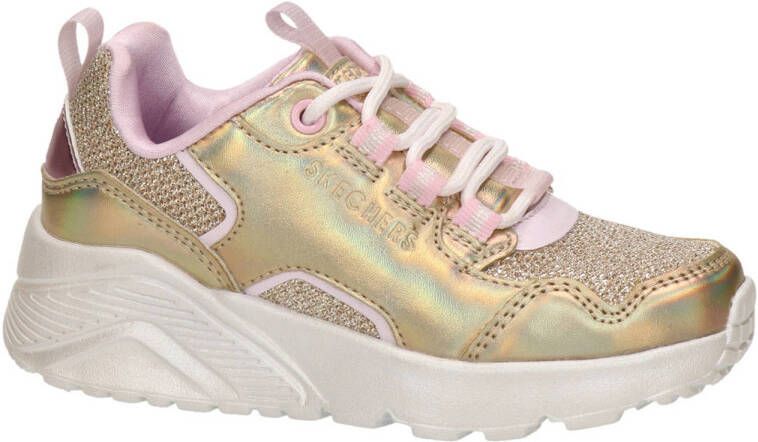 Skechers Uno Lite Metallic Pops sneakers goud Meisjes Imitatieleer Meerkleurig 34