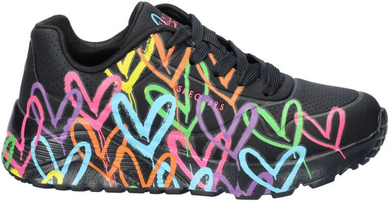 Skechers Uno Lite sneakers zwart multi Meisjes Imitatieleer 31