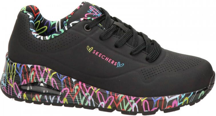 Skechers Uno Loving Me sneakers zwart multi