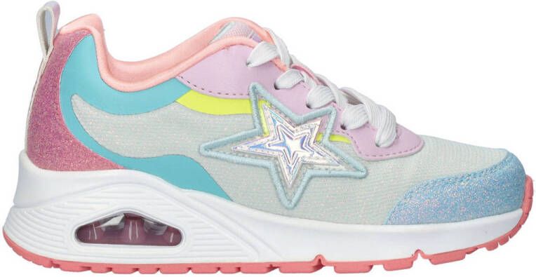 Skechers Uno Starry Vibe sneakers lichtblauw multi Meisjes Imitatieleer 34