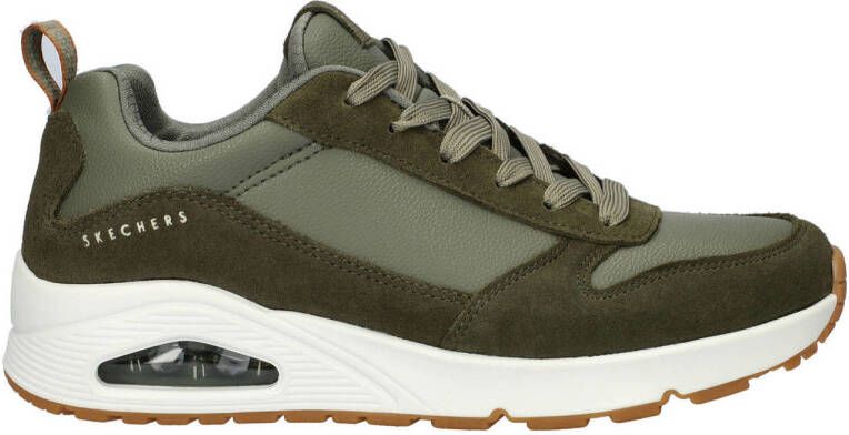 Skechers Uno Stacre Heren Sneakers Olijfgroen