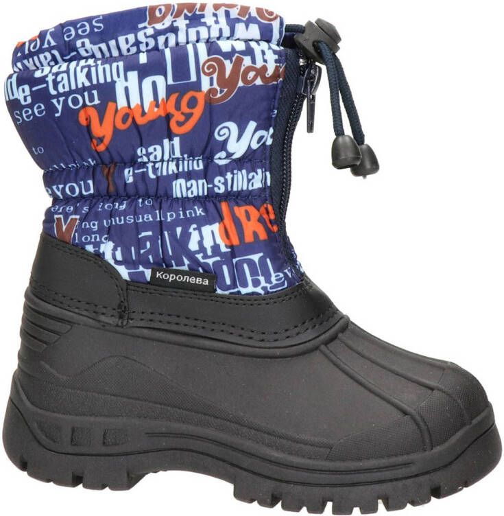 Snow Fun snowboots blauw zwart Synthetisch Tekst 29