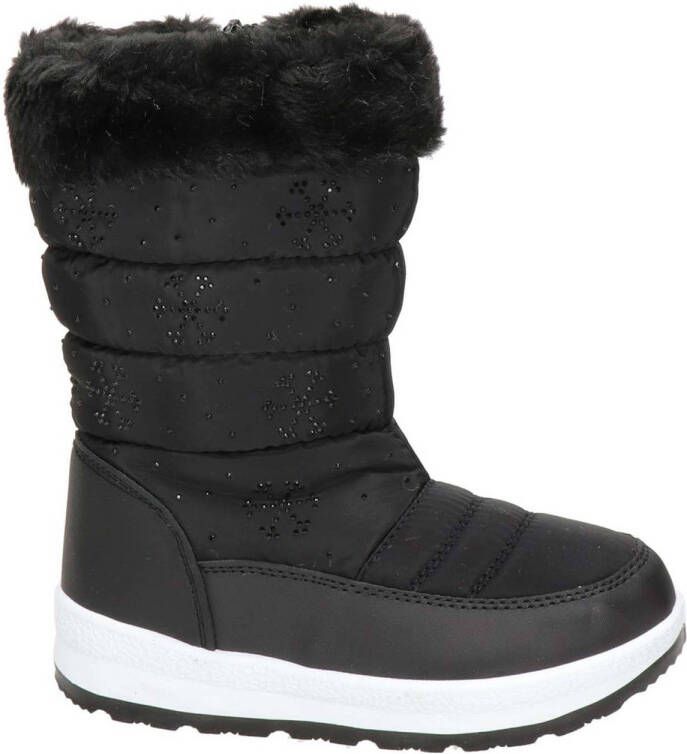 Snow Fun snowboots met strass steentjes zwart Meisjes Textiel 32