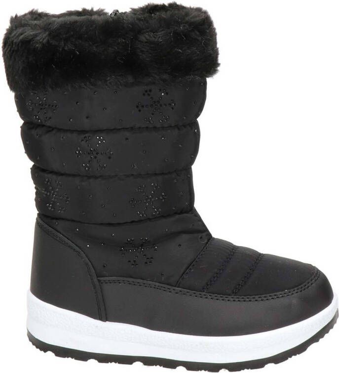 Snow Fun snowboots met strass steentjes zwart Meisjes Textiel 35