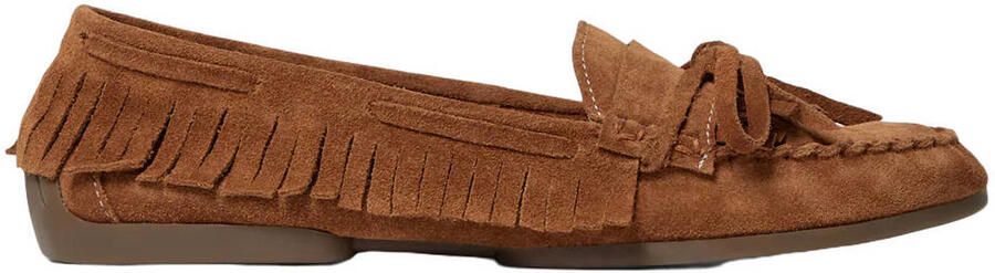 Sofie Schnoor Margitsw Finge suède mocassins met franjes cognac