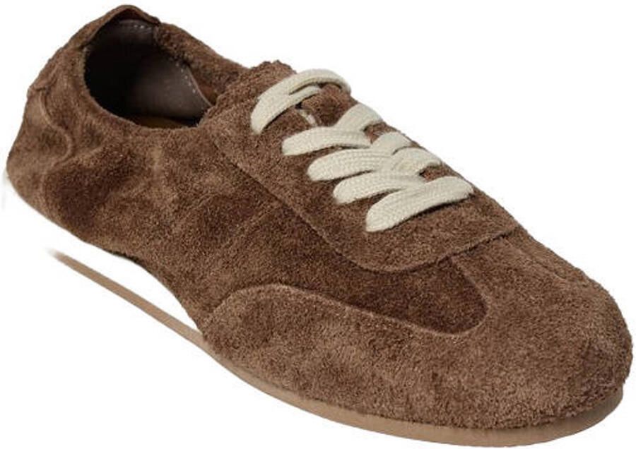 Sofie Schnoor suède sneakers donkerbruin wit - Foto 3