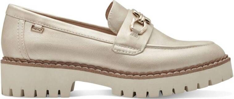 s.Oliver chunky loafers met gesp champagne