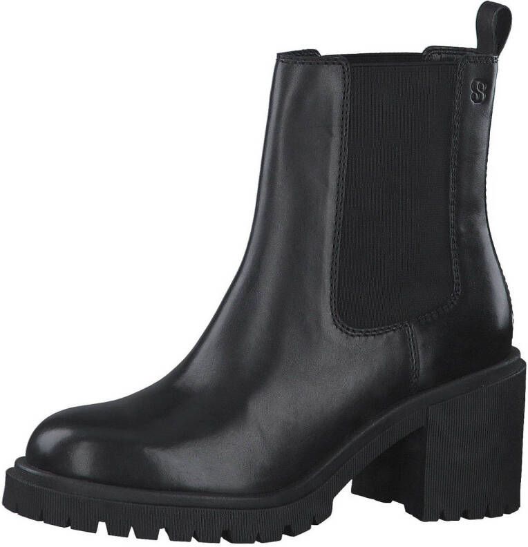 S.Oliver leren chelsea boots zwart