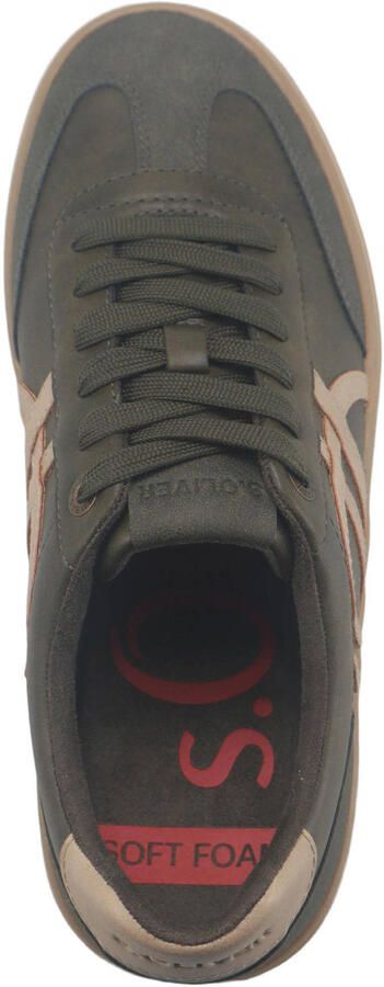 S.Oliver Men Shoes imitatieleren sneakers kaki - Foto 2