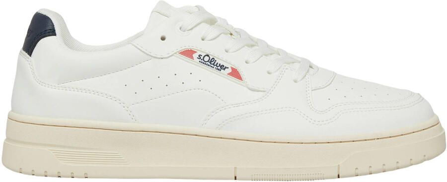 S.Oliver Men Shoes leren sneakers wit