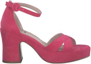 S.Oliver Sandalen met hak roze Textiel