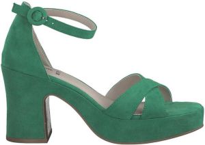 S.Oliver Sandalen met hak groen Textiel