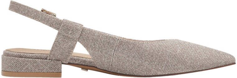 S.Oliver slingback loafers met glitters champagne