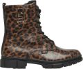 S.Oliver enkelboots met profielzool en panterprint bruin zwart - Bruin