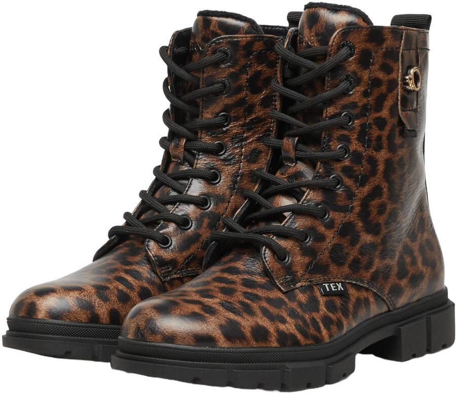 S.Oliver enkelboots met profielzool en panterprint bruin zwart - Foto 2