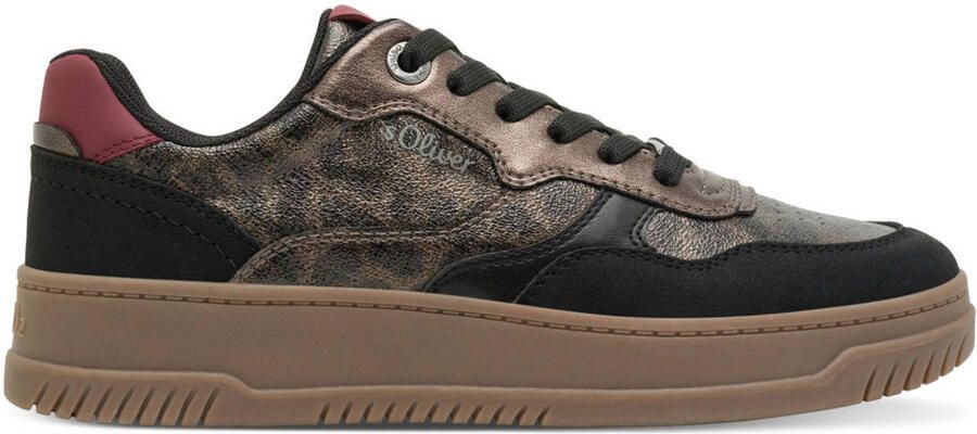 S.Oliver sneakers met panterprint brons