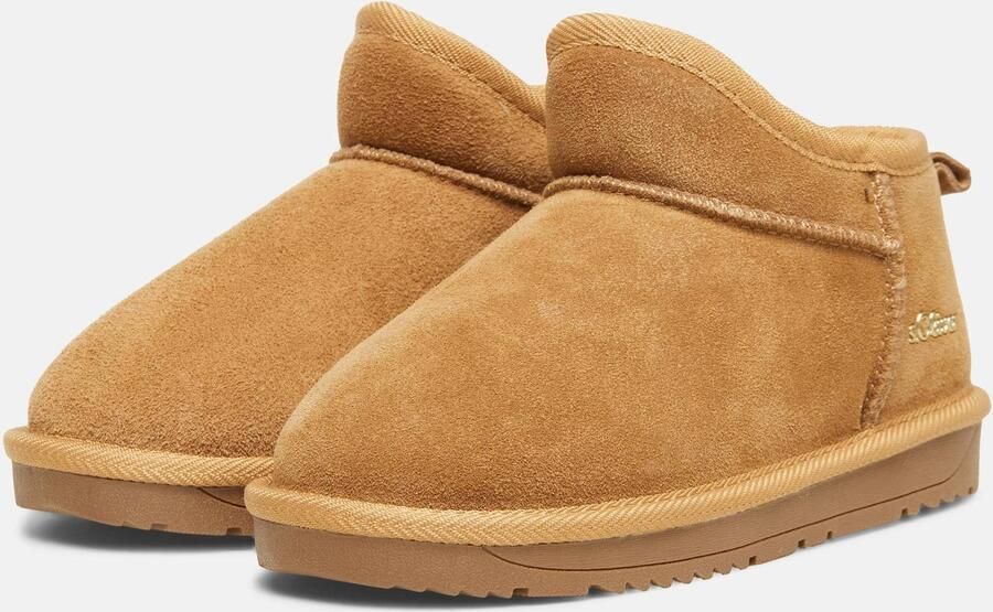S.Oliver suède enkelboots met profielzool cognac - Foto 3