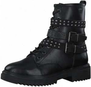 S.Oliver veterboots met siergespen zwart