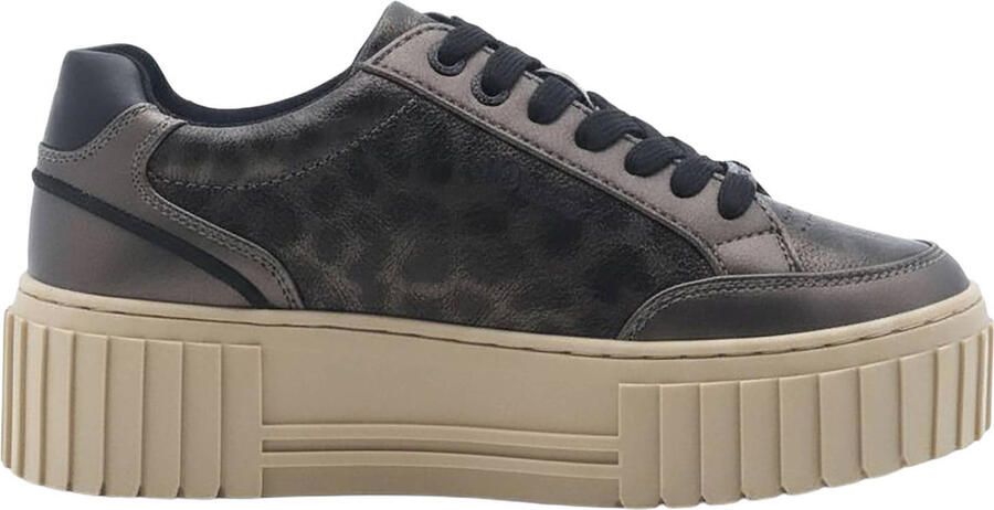 S.Oliver Women Shoes imitatieleren sneakers met panterprint grijs