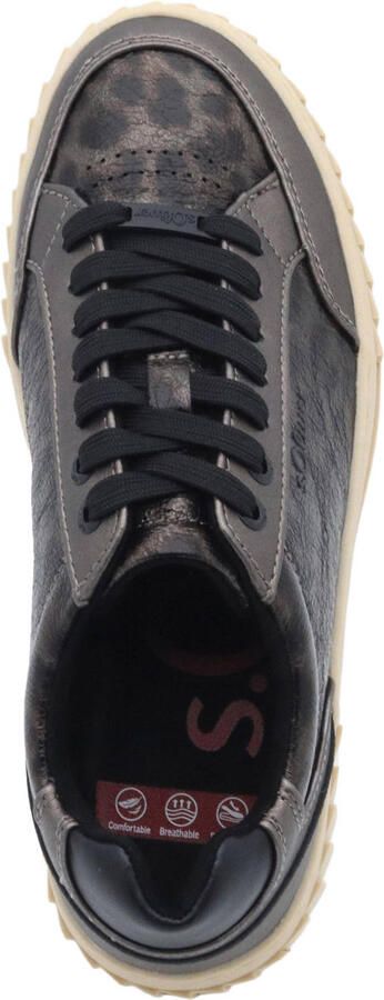 S.Oliver Women Shoes imitatieleren sneakers met panterprint grijs - Foto 2